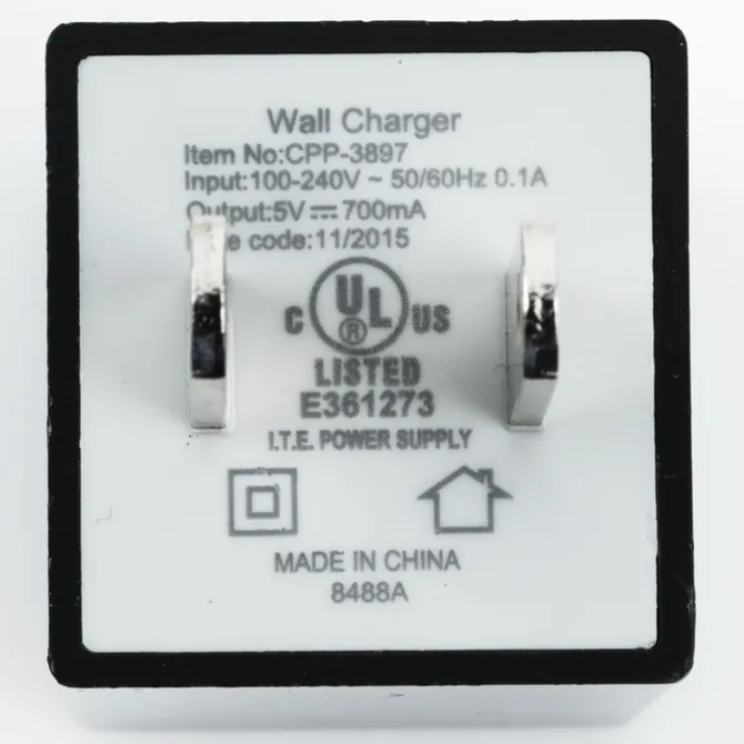 Square USB Wall Charger - 24 hr