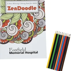 Stress Relieving Adult Coloring Book & Pencils - Zen Doodle