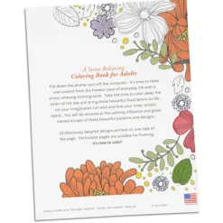 Stress Relieving Adult Coloring Book - Nature - Full Color