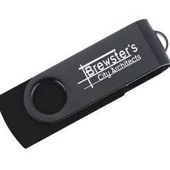Swivel USB-C Drive - Black - 8GB - 24 hr