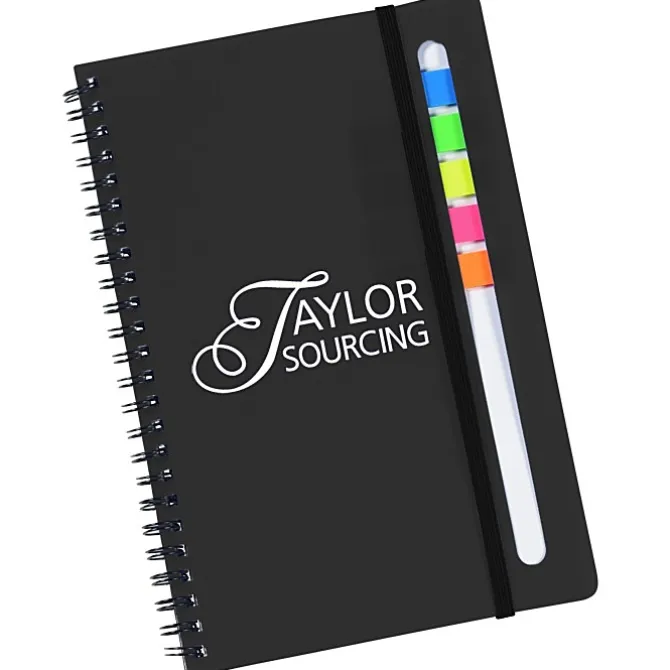 Sydney Spiral Notebook with Color Sticky Flags