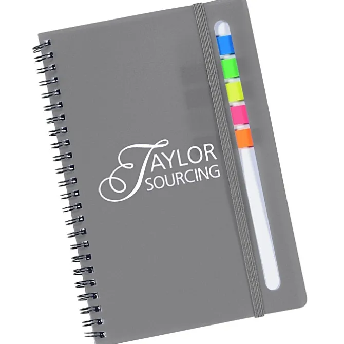Sydney Spiral Notebook with Color Sticky Flags