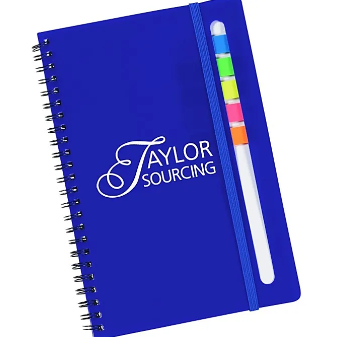 Sydney Spiral Notebook with Color Sticky Flags