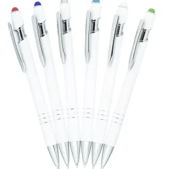 Textari Soft Touch Stylus Metal Pen - White - 24 hr