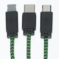 Textured 3-in-1 Charging Cable Set with Earbuds