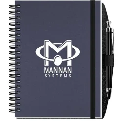 Textured Paperboard Journal with Pen - 7 inches x 5 inches - 50 sheet