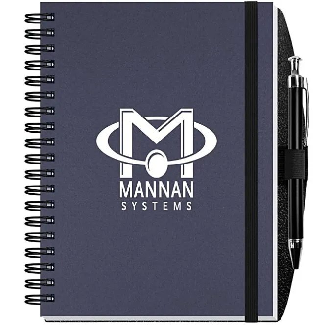 Textured Paperboard Journal with Pen - 7 inches x 5 inches - 50 sheet