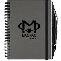 Textured Paperboard Journal with Pen - 7 inches x 5 inches - 50 sheet