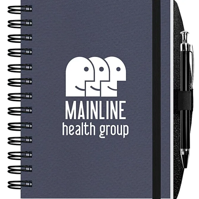 Textured Paperboard Journal with Pen- 7 inches x 5 inches - 100 sheet