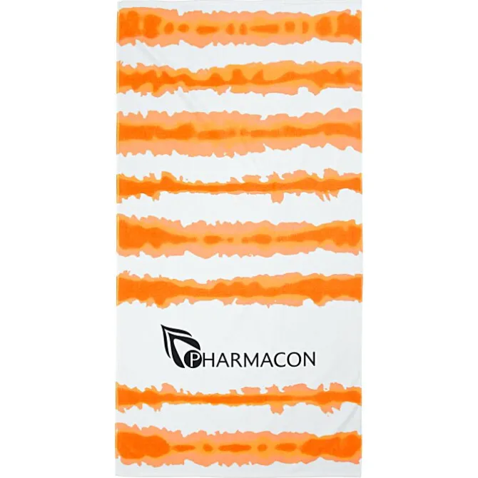 Tie-Dye Cabana Stripe Beach Towel - 24 hr