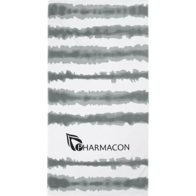 Tie-Dye Cabana Stripe Beach Towel - 24 hr