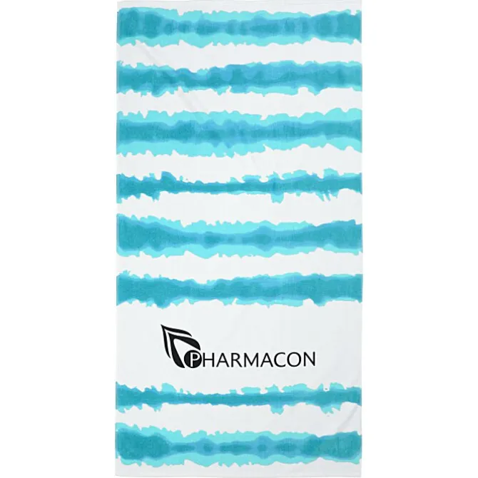 Tie-Dye Cabana Stripe Beach Towel - 24 hr