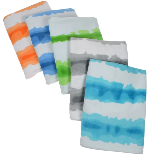 Tie-Dye Cabana Stripe Beach Towel - 24 hr