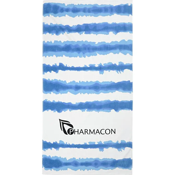 Tie-Dye Cabana Stripe Beach Towel - 24 hr