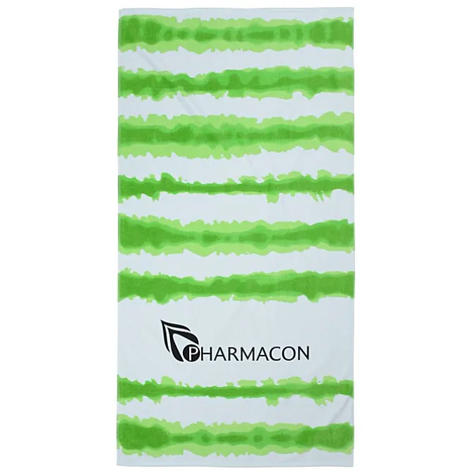 Tie-Dye Cabana Stripe Beach Towel - 24 hr