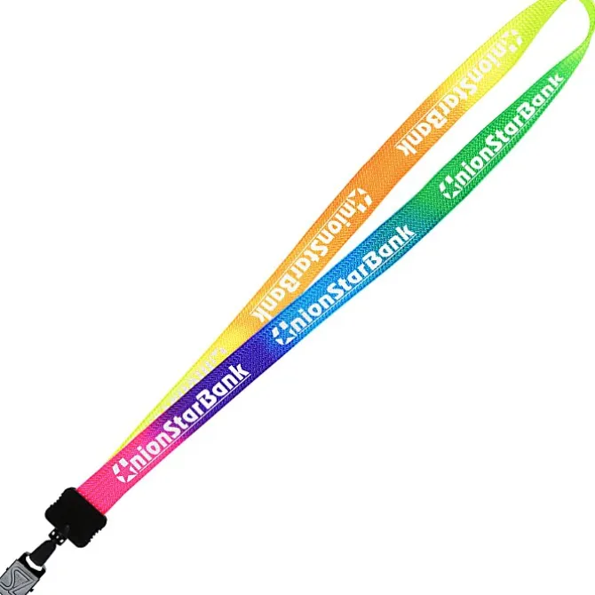 Tie-Dye Multicolor Lanyard - 3/4 inches - Large Metal Bulldog Clip