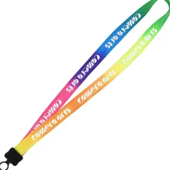 Tie-Dye Multicolor Lanyard - 3/4 inches - Plastic O-Ring