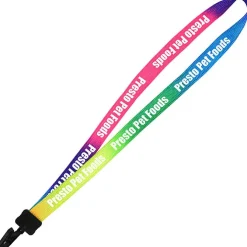 Tie-Dye Multicolor Lanyard - 3/4 inches - Plastic Bulldog Clip
