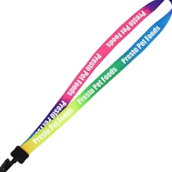 Tie-Dye Multicolor Lanyard - 3/4 inches - Plastic Bulldog Clip - 24 hr