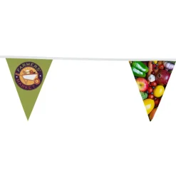 30' Triangle Pennant String - 12 inches x 9 inches - 16 Pennants - One Sided - Alternating