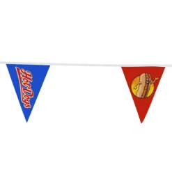 20' Triangle Pennant String - 12 inches x 9 inches - 11 Pennants - One Sided - Alternating