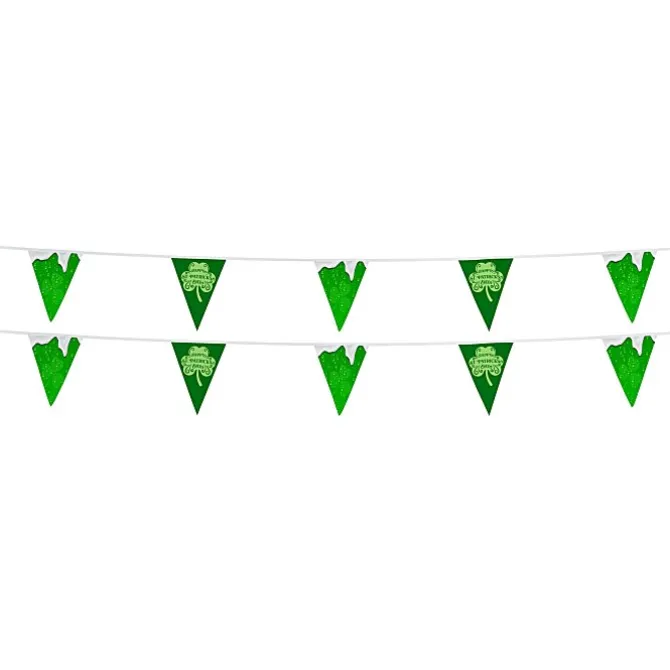 20' Triangle Pennant String - 12 inches x 9 inches - 11 Pennants - Two Sided - Alternating