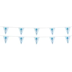 30' Triangle Pennant String - 12 inches x 9 inches - 16 Pennants - Two Sided