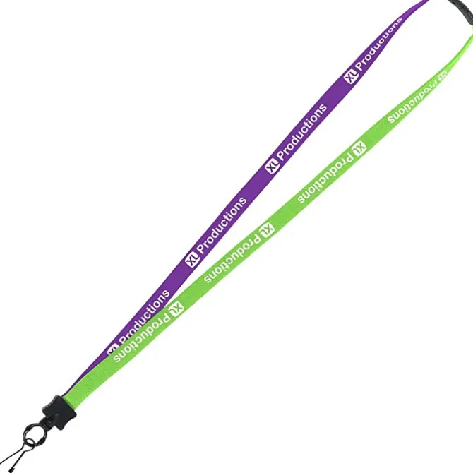 Two-Tone Cotton Lanyard - 5/8 inches - Metal Swivel Snap Hook