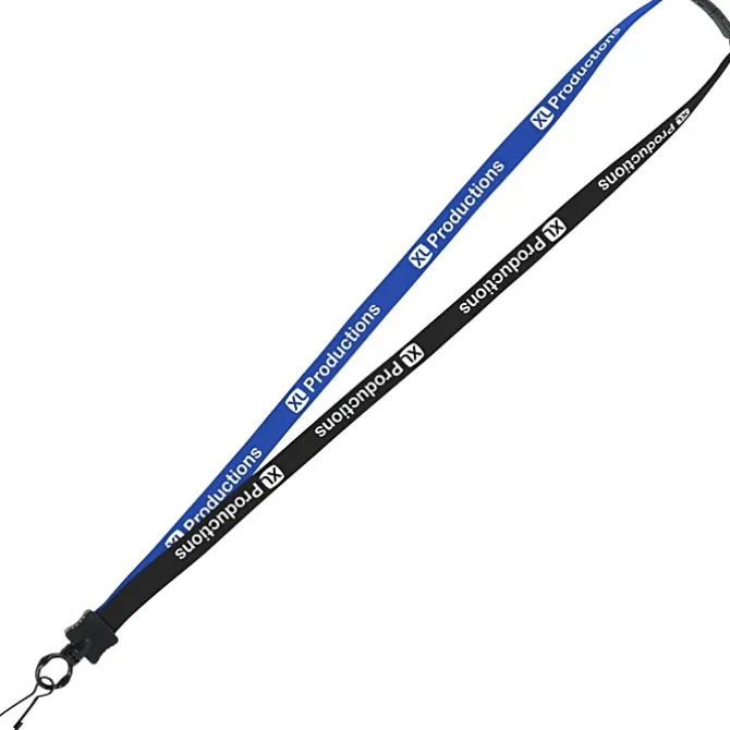 Two-Tone Cotton Lanyard - 5/8 inches - Metal Swivel Snap Hook