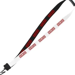 Two-Tone Cotton Lanyard - 7/8 inches - Plastic Bulldog Clip