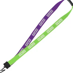 Two-Tone Cotton Lanyard - 7/8 inches - Plastic Bulldog Clip
