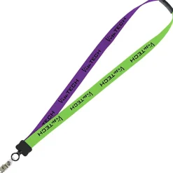 Two-Tone Cotton Lanyard - 7/8 inches - Snap with Metal Bulldog Clip - 24 hr