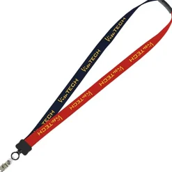Two-Tone Cotton Lanyard - 7/8 inches - Snap with Metal Bulldog Clip - 24 hr