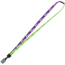 Two-Tone Cotton Lanyard - 5/8 inches - Large Metal Bulldog Clip