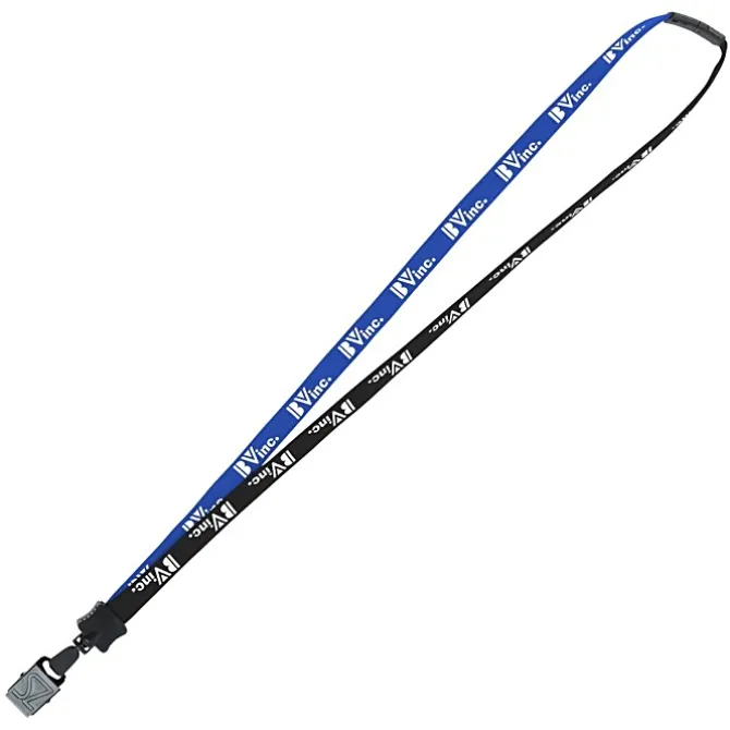 Two-Tone Cotton Lanyard - 5/8 inches - Large Metal Bulldog Clip