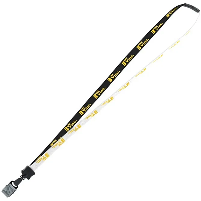 Two-Tone Cotton Lanyard - 5/8 inches - Large Metal Bulldog Clip