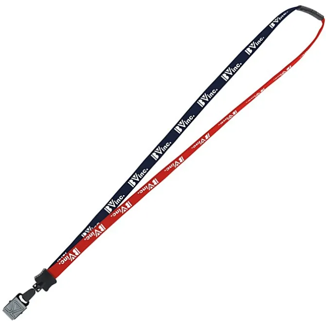 Two-Tone Cotton Lanyard - 5/8 inches - Large Metal Bulldog Clip