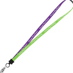 Two-Tone Cotton Lanyard - 5/8 inches - Snap with Metal Bulldog Clip