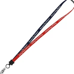 Two-Tone Cotton Lanyard - 5/8 inches - Snap with Metal Bulldog Clip