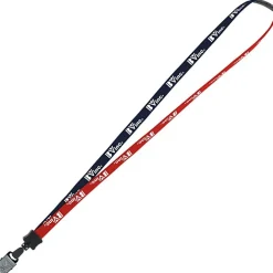 Two-Tone Cotton Lanyard - 5/8 inches - Large Metal Bulldog Clip - 24 hr