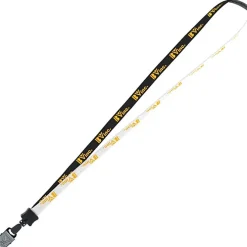 Two-Tone Cotton Lanyard - 5/8 inches - Large Metal Bulldog Clip - 24 hr