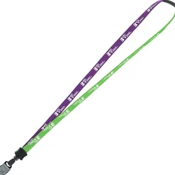 Two-Tone Cotton Lanyard - 5/8 inches - Large Metal Bulldog Clip - 24 hr