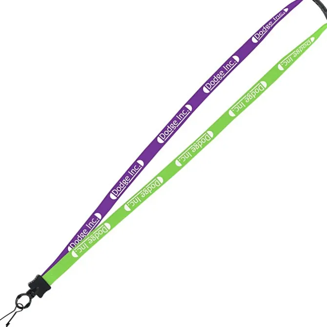 Two-Tone Cotton Lanyard - 5/8 inches - Metal Swivel Snap Hook - 24 hr