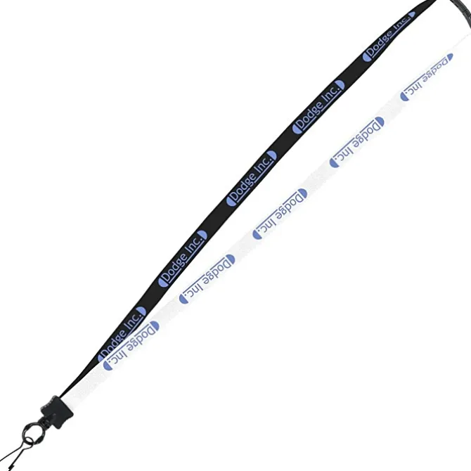 Two-Tone Cotton Lanyard - 5/8 inches - Metal Swivel Snap Hook - 24 hr