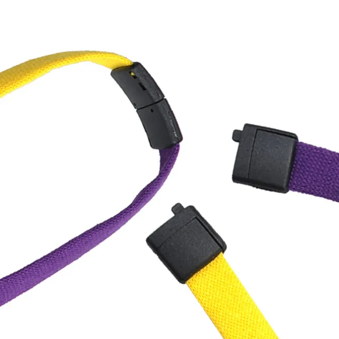 Two-Tone Cotton Lanyard - 5/8 inches - Metal Swivel Snap Hook - 24 hr