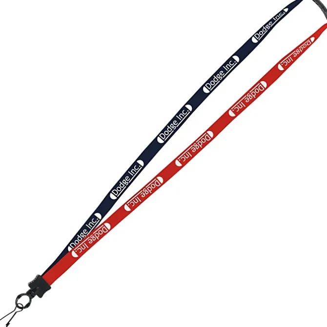 Two-Tone Cotton Lanyard - 5/8 inches - Metal Swivel Snap Hook - 24 hr