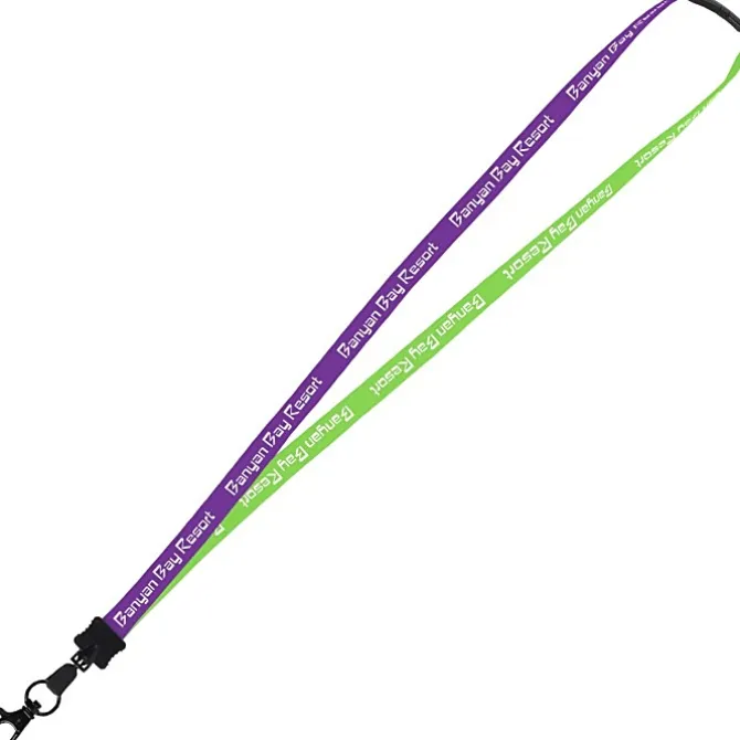 Two-Tone Cotton Lanyard - 5/8 inches - Metal Lobster Claw - 24 hr