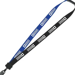 Two-Tone Cotton Lanyard - 7/8 inches - Large Metal Bulldog Clip