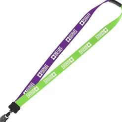Two-Tone Cotton Lanyard - 7/8 inches - Large Metal Bulldog Clip