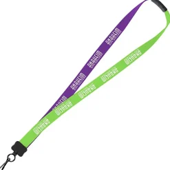 Two-Tone Cotton Lanyard - 7/8 inches - Metal Swivel Snap Hook